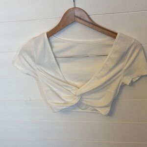 SHEIN ribbed  White crop top! Size xs